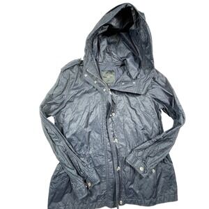 Talbots‎ Petites Blue Cotton Blend Hooded Anorak Jacket Women's 14P Coat
